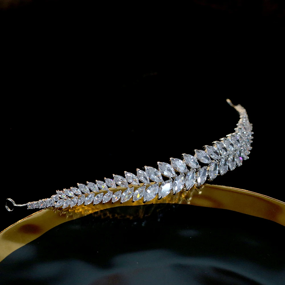 Супер-brillante кубический цирконий Тиара для женщин nupciales Zircon coronas princesa reina Diadema novia CZ joyeria