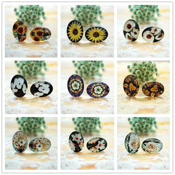 

10PCS/lot Mixed oval 18x25mm Glass Cabochon for making charms key chain earrings necklace pins bookmark bracelet craft Supply