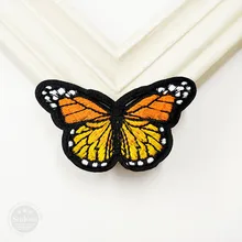 Желтая бабочка(Размер: 5,0X8,0 см) DIY вышитая нашивка-аппликация Одежда для глажки одежды Швейные принадлежности Декоративные нашивки