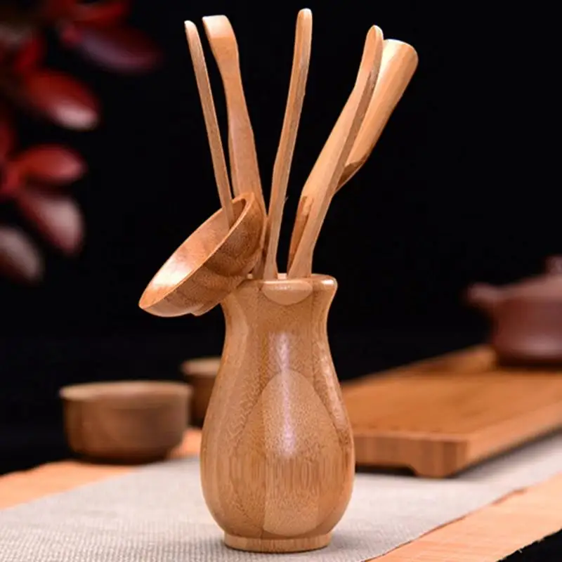Китайский стиль чайная церемония шесть джентльменский чайный сервиз чайный стол твердая древесина бамбуковая Посуда Чайный набор кунг-фу комбинированные аксессуары