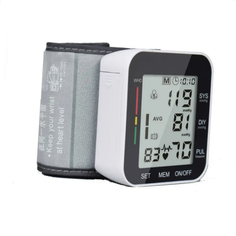 Ceny Opieki zdrowotnej automatyczny ciśnieniomierz nadgarstkowy Monitor ciśnienia w przypadku na rękę cyfrowy LCD mankiet miernik ciśnienia krwi Esfingomanometro tonometr
