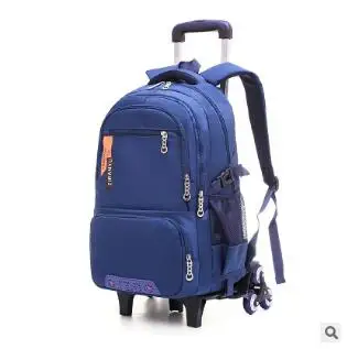 ZIRANYU школьный рюкзак с колесиками сумки для мальчиков детские рюкзаки для школы детские рюкзаки на колесиках студенческие рюкзаки с колесиками - Цвет: 6 wheels blue