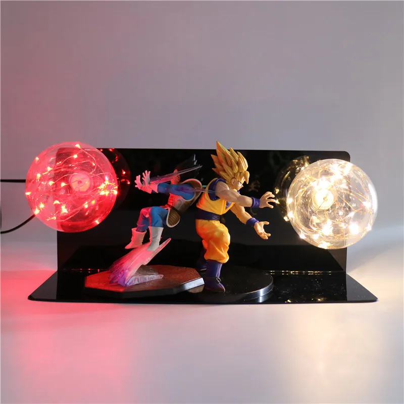 

Dragon Ball Z Figures Goku Father Vegeta Super Saiyan Fighting Together Kamehameha Anime Collectible Action Figurine Toy Lamp