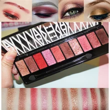 Удерживайте матовые тени для век Палитра 10 цветов Золото сексуальный красный мерцающий тени для век порошок пигмент водонепроницаемый длительный BN044