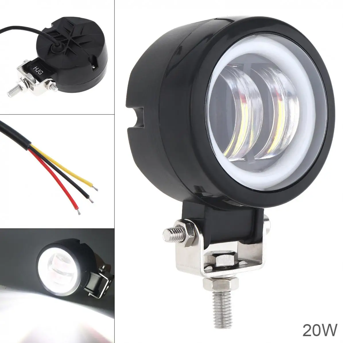 3 Inch 20W 12V 6000K Car Led Work Light Bar Waterproof Angel Eye Fog for Off-Road Suv Boat 4X4 Jeep JK 4Wd Truck | Автомобили и
