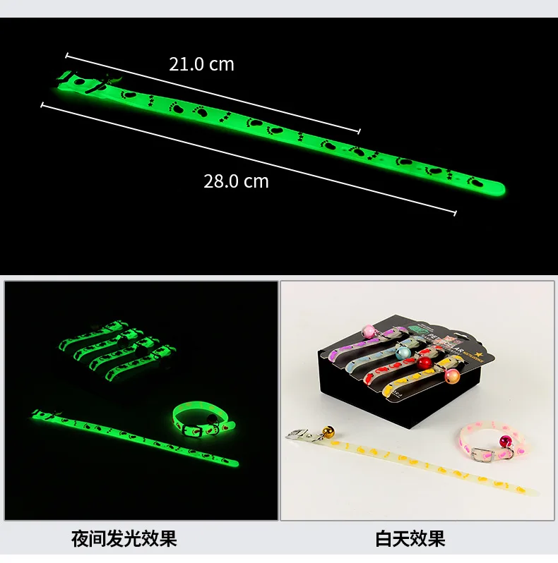 4 шт Регулируемый ошейник для кошек s силиконовый светильник излучающий ошейник для маленьких собак щенков котов ошейник с подвеска с бубенчиками товары для домашних животных
