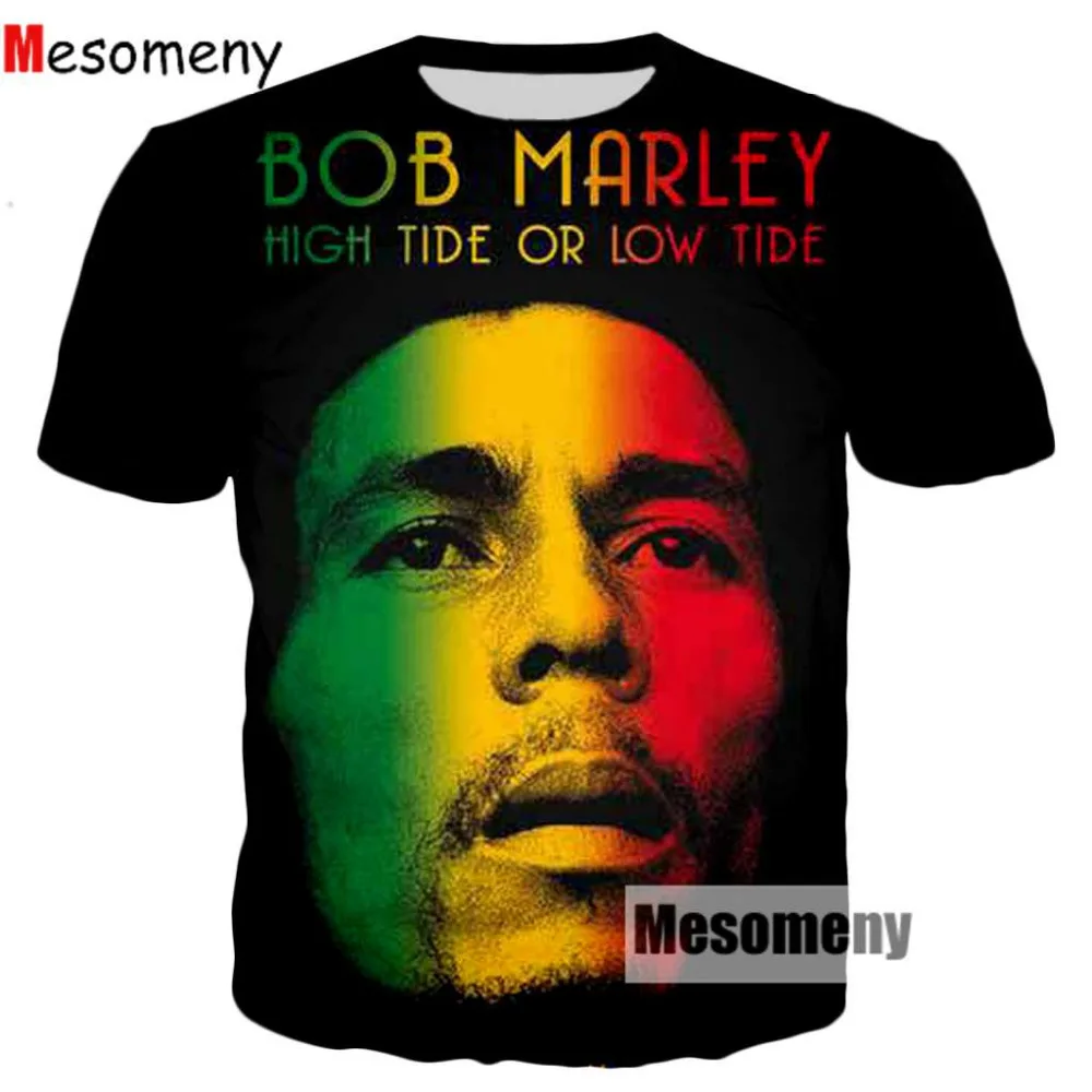 

LIASOSO Famous Singer Rap Hip hop T-shirts Reggae originator Bob Marley 3d print Men Women casual O-Neck t shirt R3271