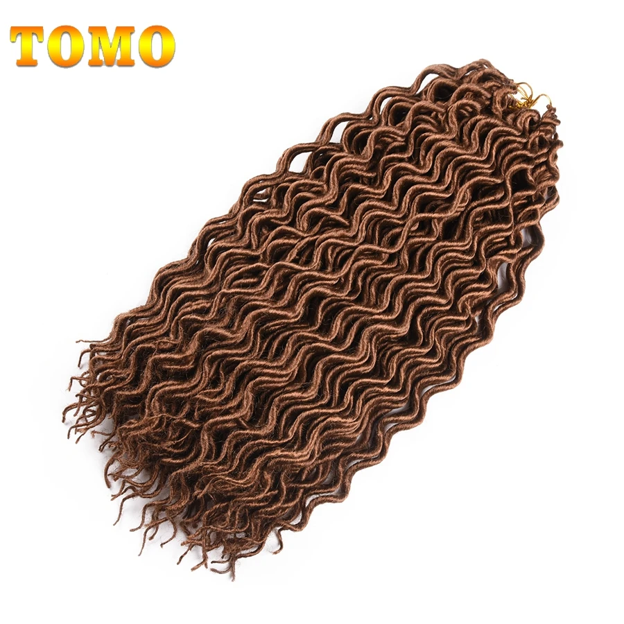 TOMO 18 дюймов Faux Locs Curly волосы кроше для наращивания синтетические косички волос 24 корня Омбре крючком косички богиня Locs блонд цвет