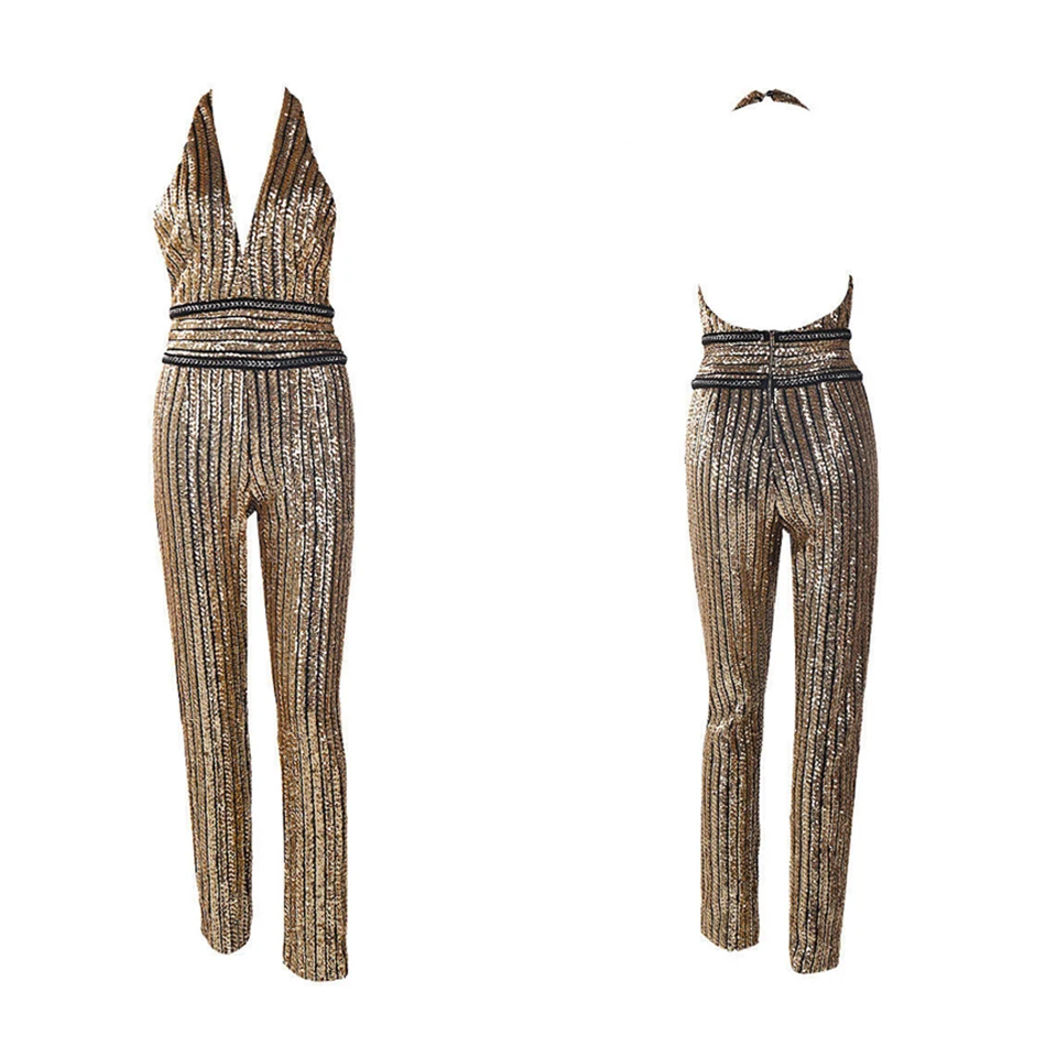 ZYFPGS 2019 Women Bodysuit Rompers Sexy Womens Jumpsuit Fashion Golden Glowing Casual Metal Color Sales Leader Rich Loose Z1111 ZYFPGS 2019 Women Bodysuit Rompers Sexy Womens Jumpsuit Fashion Golden Glowing Casual Metal Color Sales Leader Rich Loose Z1111