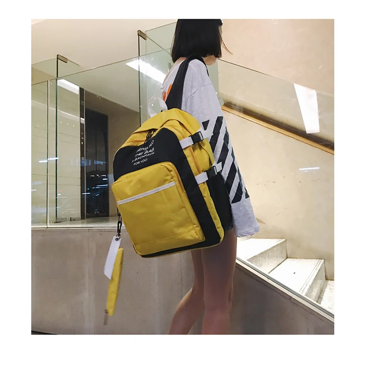 Menghuo 2PCSSet Women Backpacks Panelled Book Bags Preppy Style School Bags for Teenage Girls Composite Backpack Sets Mochila (8)