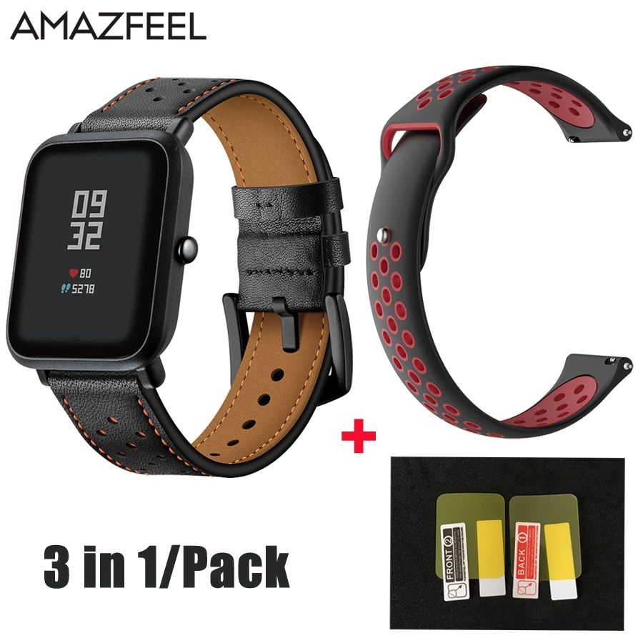 

3in1/Pack Amazfeel Bracelet For Amazfit Bip Bit Band Xiaomi Huami Aamazfit bip Xiaomi Youth Smartwatch Watch Strap 20mm