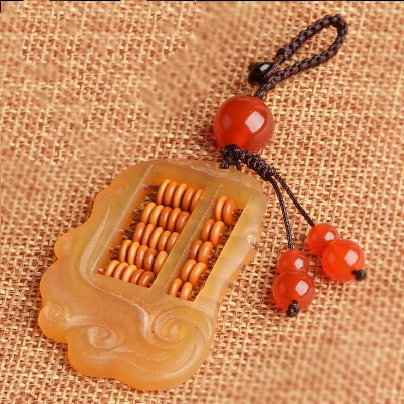 

Lucky Abacus Good Fortune Key Chain Natural Horn Pendant Love Chain His-And-Her Lucky Chain Free Shipping