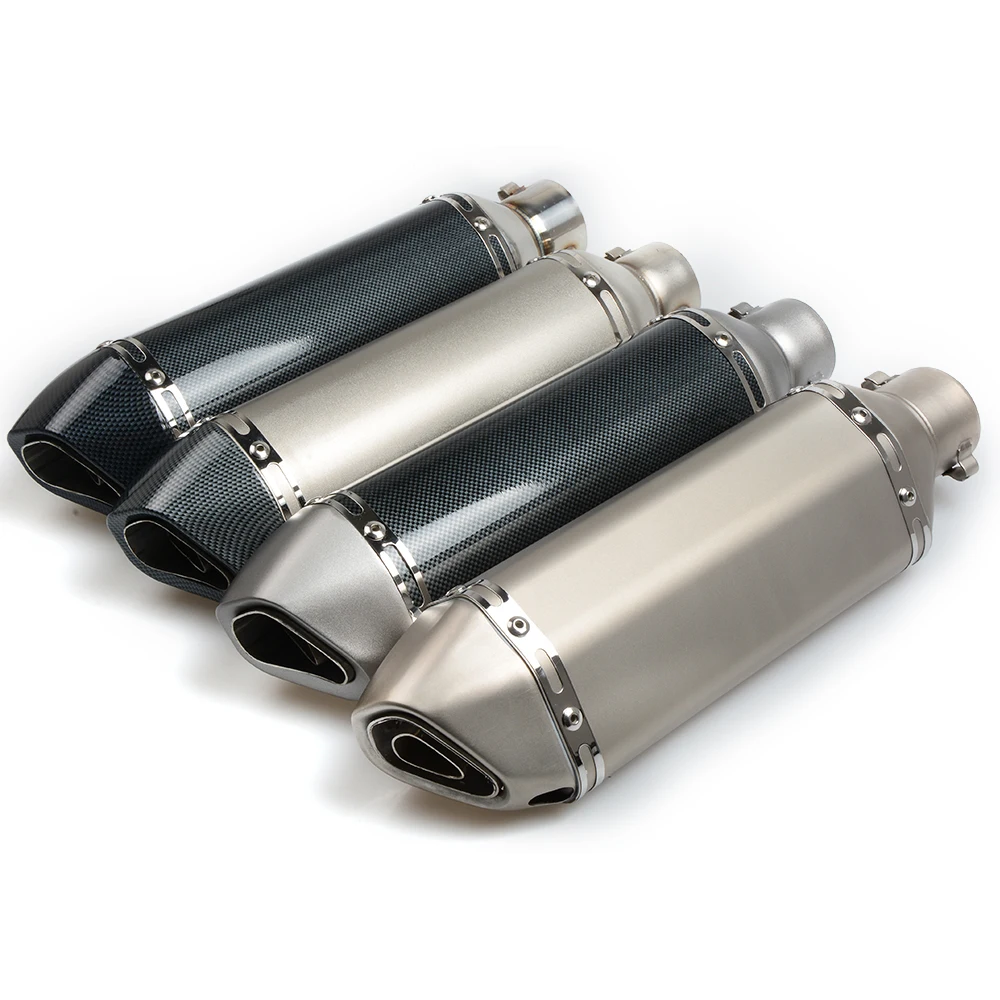 Universal Motorcycle Exhaust Pipe Muffler Inlet GP Escape Exhaust Mufflers Carbon Fiber Exhaust