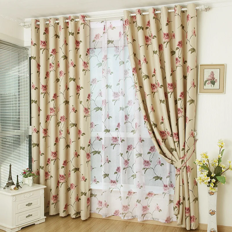 

Simple Flower Dance, Environmentally Friendly and Thicker Shading Curtains for Living Dining Room Bedroom.