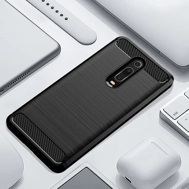 For Xiaomi Redmi K20 Pro Case Soft Silicone Carbon Fiber Armor