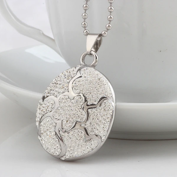 

60cm Chain 316L Stainless Steel Jewelry Silver Crystal Necklaces Pendants