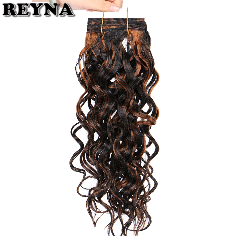 REYNA завивка искусственных волос 100 г/шт. в богемном стиле пучки вьющихся волос двойное машинное переплетение пряди человеческих волос для наращивания для женщин