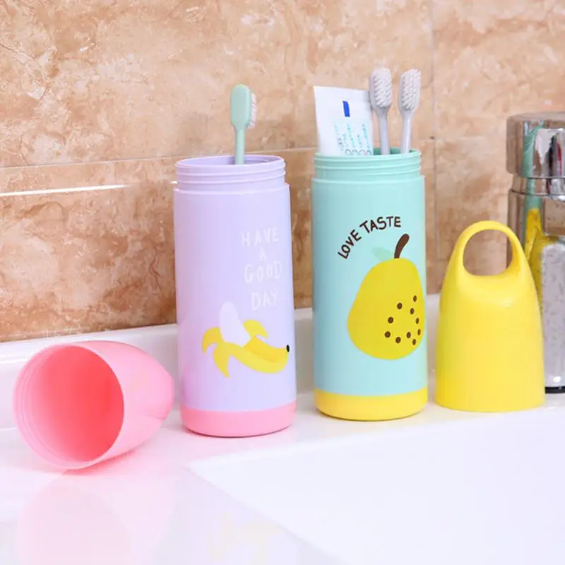 

PP Portable Toothpaste Case Kid Cute Cartoon Fruits Toothbrush Holder toothbrush Keeping Clean Box for Travel Camping Household