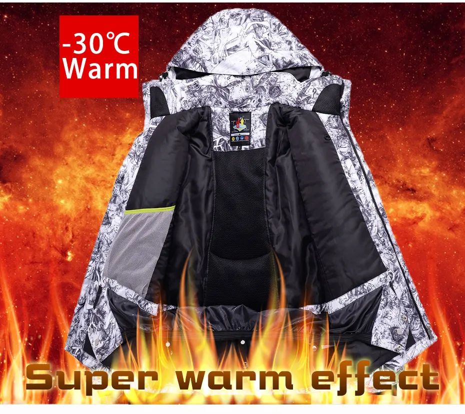 30 теплые мужские куртки для катания на лыжах, зимняя верхняя спортивная одежда для сноубординга, водонепроницаемая ветрозащитная дышащая зимняя куртка, наряд для мужчин, с фабрики