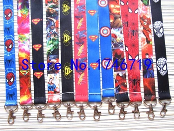 

Hot Sale 700 pcs cartoon superheros mixed Neck Straps Neck Strap Keys Lanyard Key Chains Gift F-116