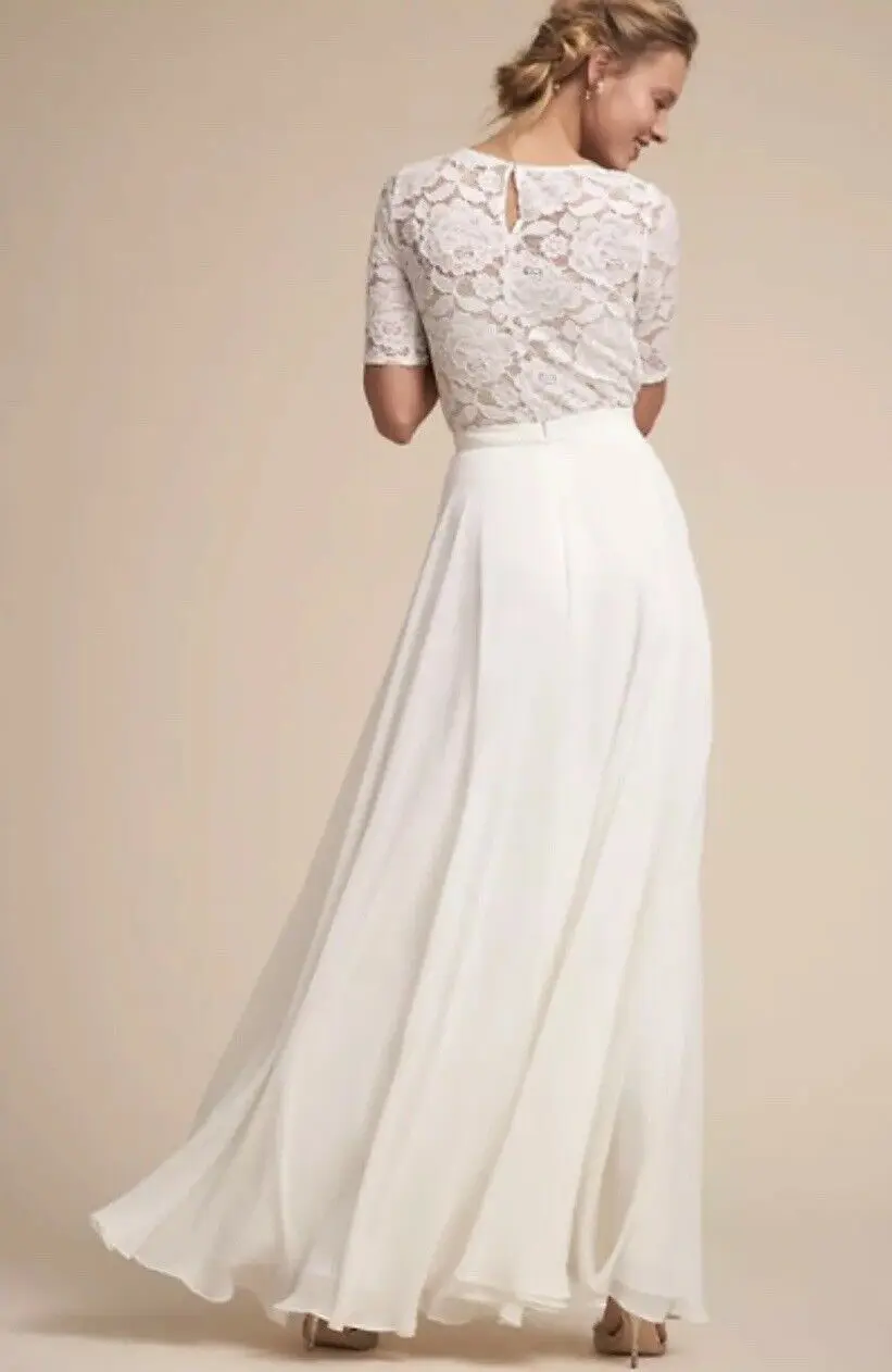 BHLDN белый кружевной топ Размер XL-Свадебный Топпер