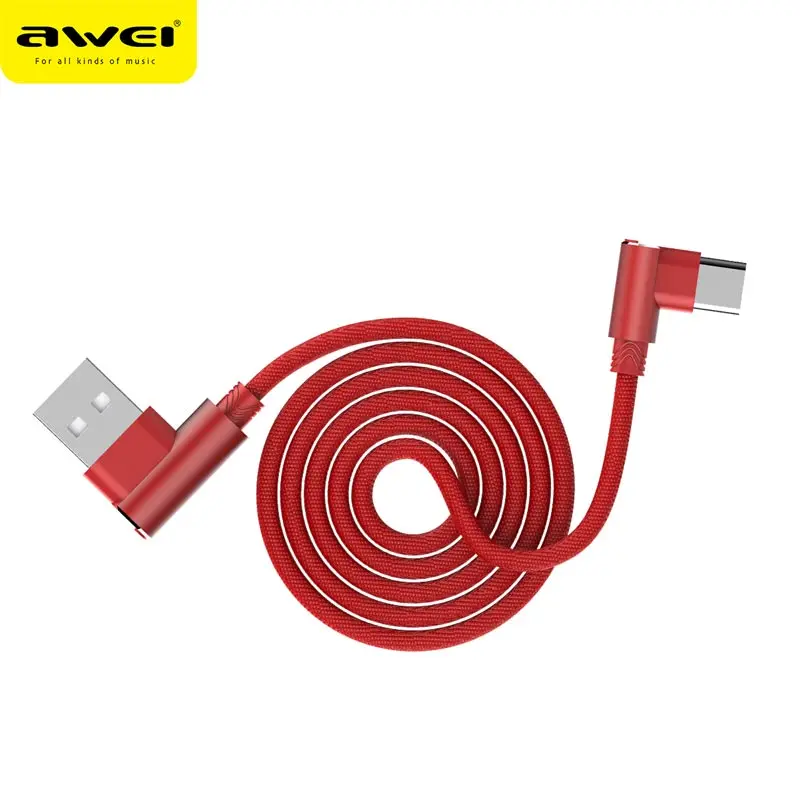 

Awei Type-C mobile phone data line Fabric art zinc alloy charging line quick charging line for Type-c devices