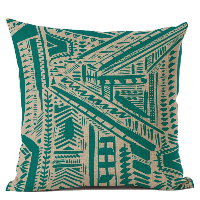 لطيف هندسية وسادة يغطي ساحة القطن الكتان الأسرة مكتب الزخرفية أريكة سرير وسادة غطاء كابا دي Almofada