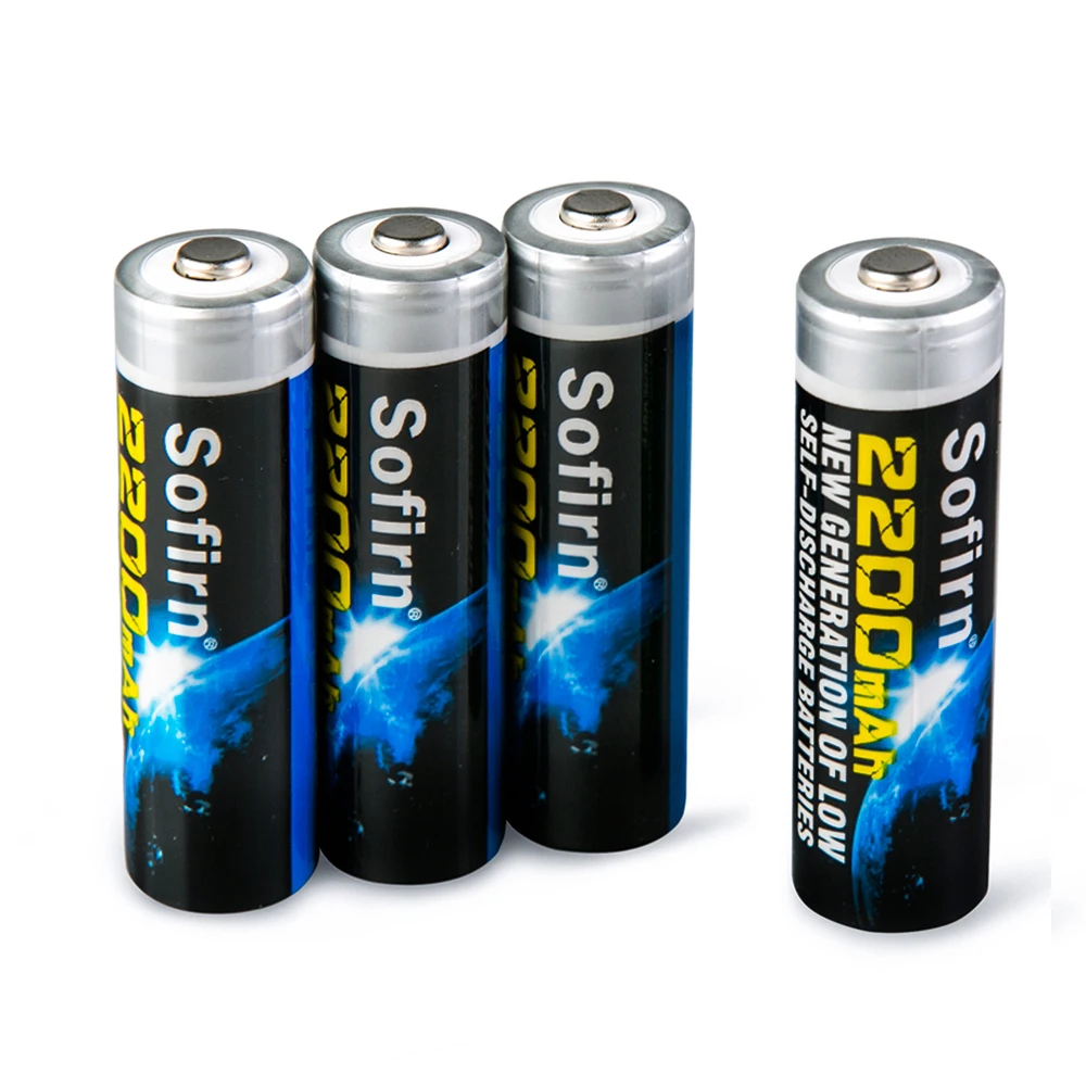 Sofirn 8 шт AA 2200 mah 1,2 V перезаряжаемый аккумулятор NiMH Защита окружающей среды Защита от перезаряда с коробкой для хранения батареи