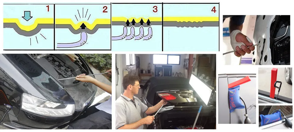 SWHGYWHZ вмятин Съемник клея PDR инструменты безболезненный вмятин ремонт град удаление вытягиватель вмятин вкладки наборы
