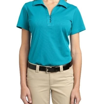 Port Authority L527 Ladies Tech Pique Polo T-Shirt Deep Teal Blue - Small (1)