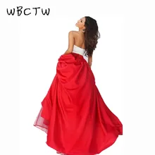 WBCTW Высокие Длинные атласные юбки 9XL 10XL плюс Размеры на лето и весну Винтаж женские вечерние, красные асимметричная с высокой талией юбка