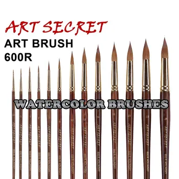 

600R high quality pure kolinsky hair gold plating ferrule oak 180MM wooden handle watercolor paint art supplies artist brush