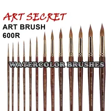 high quality paint art brushes pure kolinsky hair watercolor brush 600R oak wood handle