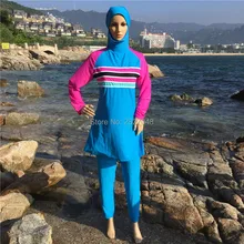 Скромный мусульманский купальный костюм Hajib Буркини для женщин Майо полное покрытие консервативная одежда для плавания плюс размер