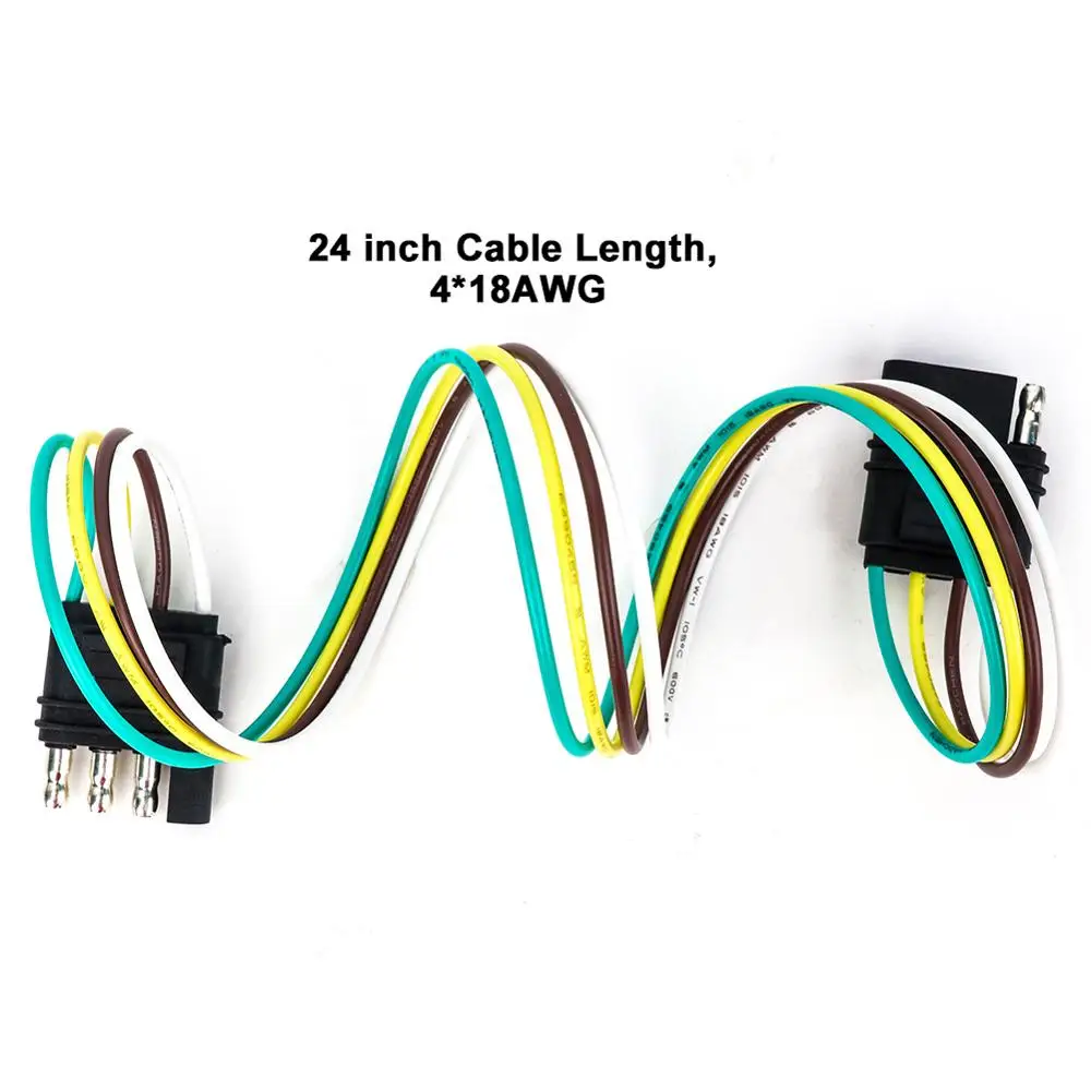 Tirol 4 Pin Плоский трейлер набор кабелей свет штепсельная вилка 4*18 AWG провода жгут