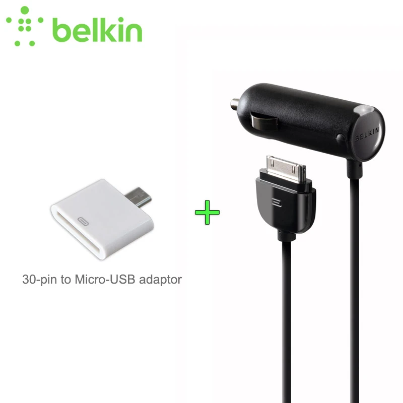 Promoción! Original MFi Certified cargador de coche para iPhone 4S (adicional 30 pin adaptador Micro del USB como regalo) f8Z184zh|charger for iphone|charger for iphone 4susb adapter - AliExpress