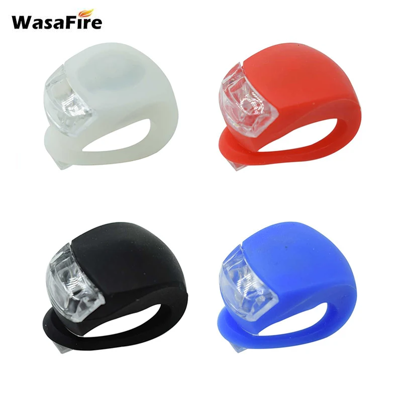 Top WasaFire Bicycle Front Light Silicone LED Head Front Rear Wheel Bike Light Waterproof Cycling Bicycle Accessories Bike Lamp 3