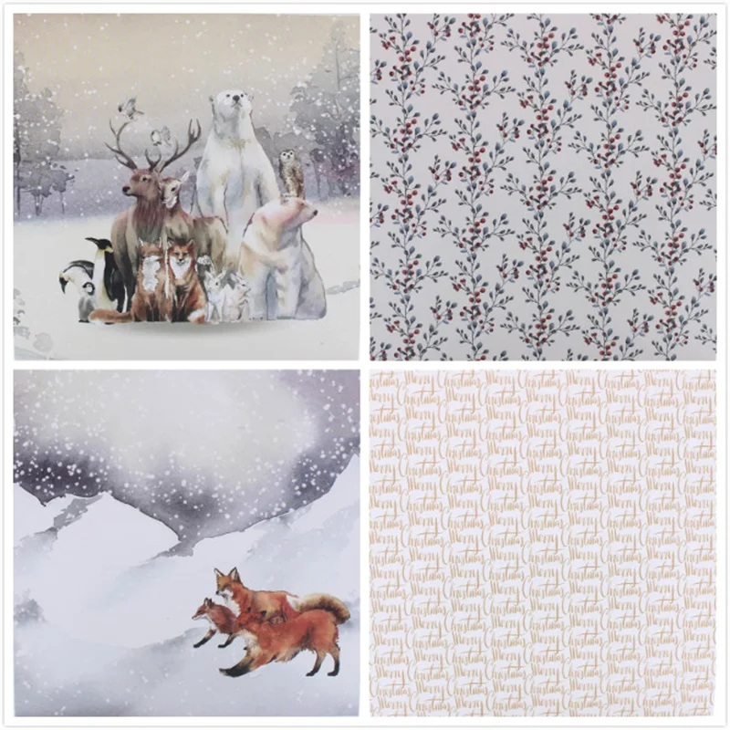 12 Sheets Winter Wonderland Scrapbooking Pads Paper Origami Art Background  Paper Card Making DIY Scrapbook Paper Craft