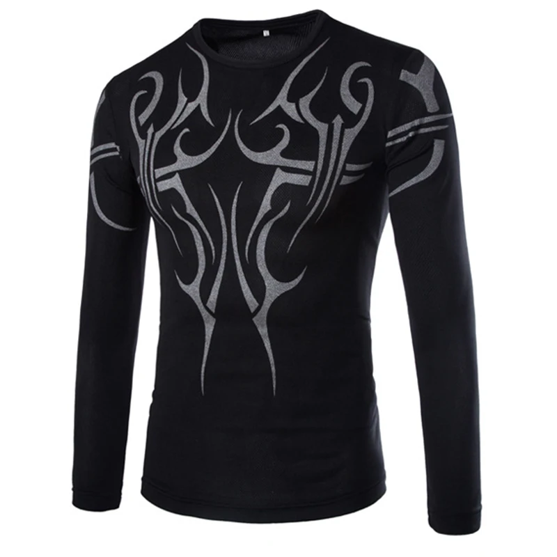 Новая Англия Стиль Мужчины Мода Печати С Длинным Рукавом Футболка Sportwear мужчины
