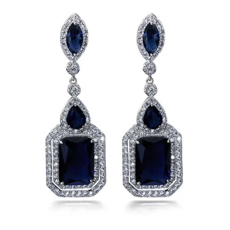 

(ANGEL)New Design Luxury Women Big Drop Earring White Color Top Grade Cubic Zirconia Party Dresses Earring Fashion Jewelry