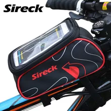 Sireck Front Bicycle Frame Saddle Bag Touch Screen 6″ Phone Case Bag Bike Tools Tube Pouch Cycling Storage Bag Bike Accessories