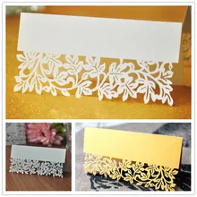 50pcs Laser Cut Lace Leaf Table font b Name b font Place font b Guest b
