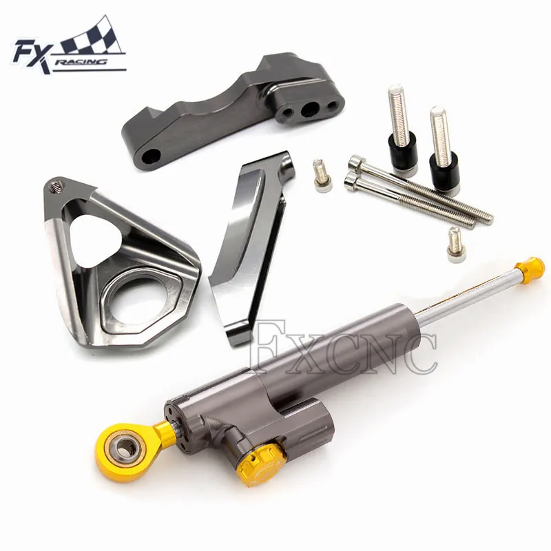 CNC Motorcycle Stabilizer Steering Damper Mounting Bracket Support Kit