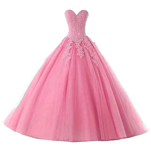 ANGELSBRIEP Sweetheart Quinceanera Dresses For 15 Party Formal Appliques Beading Tulle Vestidos De Debutantes Party Gowns