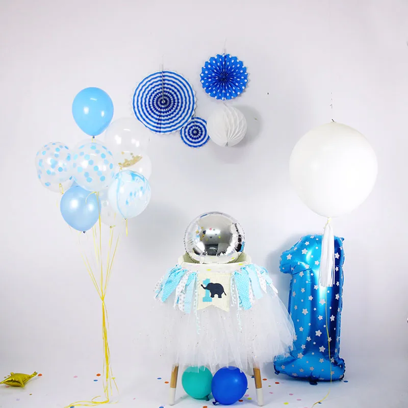 Free Shipping Blue  and White  Theme Birthday  Party  
