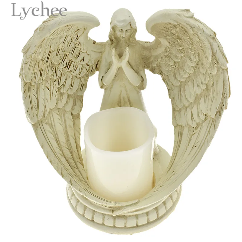 Lychee Wings Angel Flameless Candle Holder Creative Candle Stand with