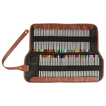

72-Slot Canvas Drawing Sketch Pencils Colored Pencil Roll Up Storage Wrap Pocket Holder Organizer Bag Pouch for School Office