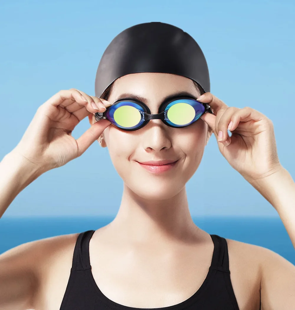  New profession Swimming Goggles Set HD Anti-fog Nose Stump Earplugs Silicone Gasket Swimming Glass 