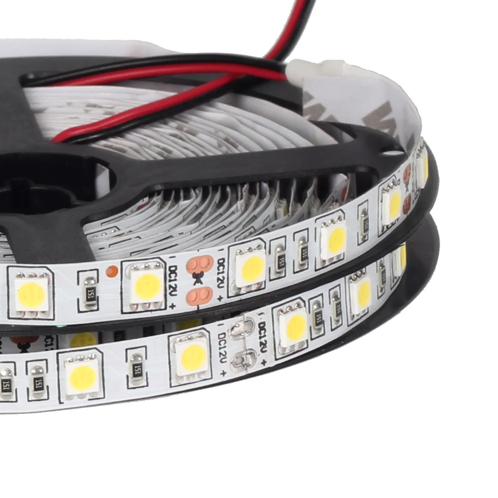 Светодиодная лента 5050 60 светодиодов/м 5 м/рулон IP20 IP65 гибкий светильник SMD