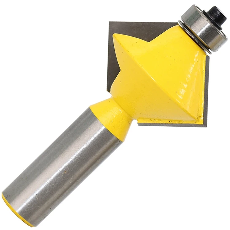 free shipping2Pc 1/2" Shank 90 Degree Edge Banding Router Bit Set V-Design Tongue Groove plate splicing knife woodworking cutter